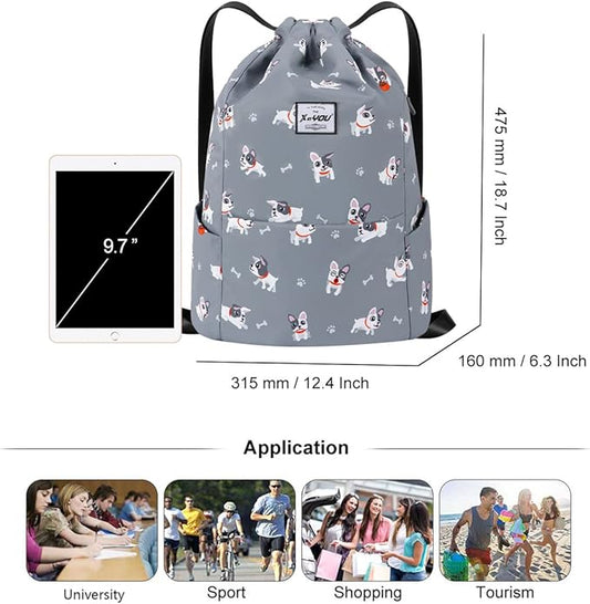 XEYOU Drawstring Sports Backpack Lightweight Gym Yoga Sackpack Shoulder Rucksack Casual Outdoor Daypack for Women and Men