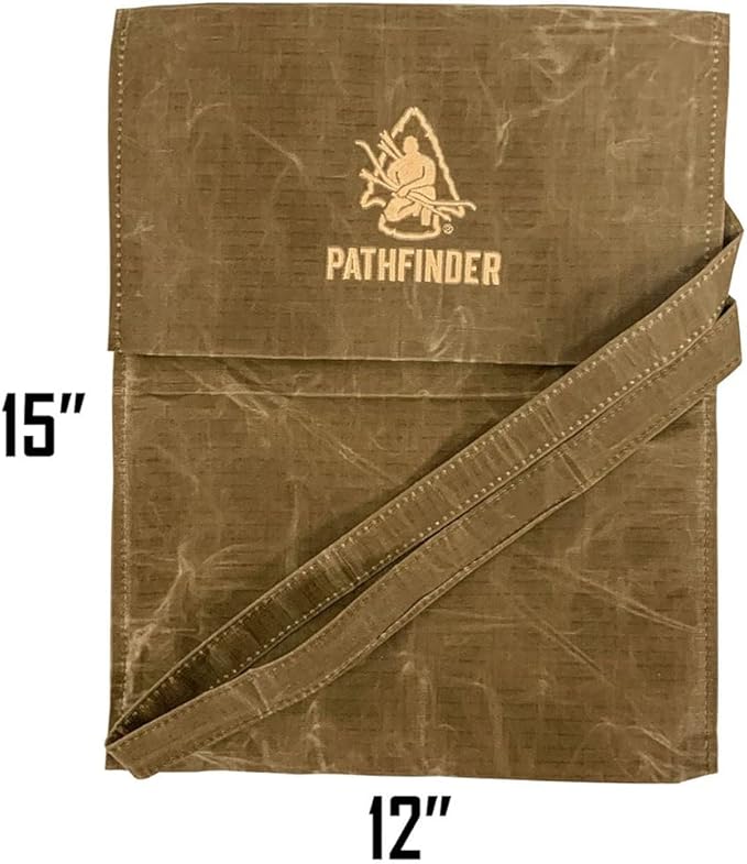The Pathfinder School Durable Ripstop Waxed Canvas Bag - Haversack - Bushcraft Gear - Single Strap Hiking Pack Gathering Bag - Pathfinder Survival Bushcraft Bag - 15" x 12"