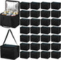 Insulated Lunch Bag, 40 Pack Reusable Cooler Bags Set, Leakproof Lunch Boxes with Zippered Top for Women Men Office Work (Black)