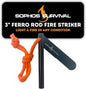 3" Ferro Rod Fire Starter Survival Tool | 3,500+ Strikes, High Visibility Paracord Lanyard, Windproof & Waterproof Flint and Steel, Camping and Survival Fire Starter