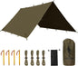 FREE SOLDIER Olive-Green 10x10.5ft Waterproof UV Protection Camping Tarp Shelter with Tent, Stakes, Ropes