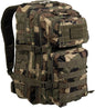 Mil-Tec Unisex Assault Pack - Rugged Durable Lightweight Ergonomic Versatile Tactical Outdoor Camping Hiking Backpack with Adjustable Padded Shoulder Straps & MOLLE Loops, Woodland Camo, 36L