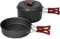 Bulin 24/13/11/8/4 PCS Camping Cookware Mess Kit Lightweight Backpacking Cooking Set Outdoor Cook Gear for Family Hiking, Picnic(Kettle, Pot, Frying Pan, Bowls, Plates, Spoon)
