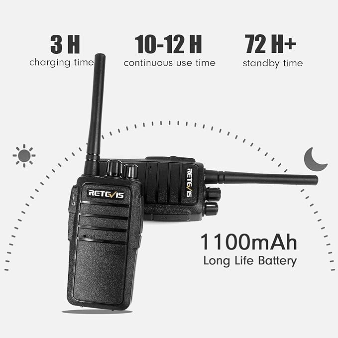 Retevis RT21 Walkie Talkies for Adults, 2 Way Radio Long Range, Two Way Radio Rechargeable, Handheld Radio, Portable, FRS, Durable, Heavy Duty, for Business(4 Pack)