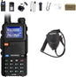 BAOFENG UV-5RM Two Way Radio Multi-Band Long Range Walkie Talkie NOAA USB-C Charging Upgrade of UV-5R Ham Radio Air Band 1.77in LCD Screen with Speaker Microphone