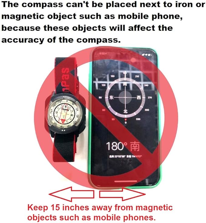 Diving Sighting Wrist Compass for Outdoor Orienteering Mountaineering Hiking