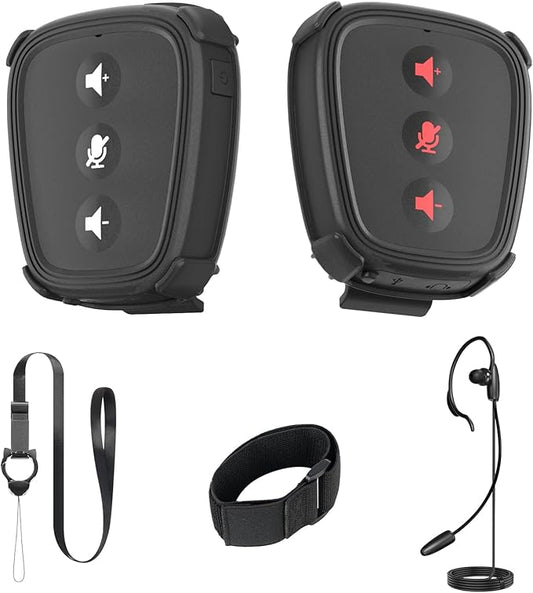 Came-TV Action Communicator 2-Pack Dect Full Duplex Wireless Intercom System with Pre-paired Hands-Free 3.5mm Audio Port for Referee Communication,Film Production,Camping or Boating