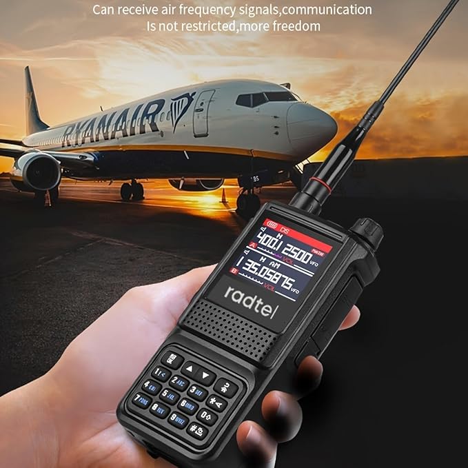 Radtel RT-470L Triband Ham Radio 144/222/430Mhz All Bands Handheld Two Way Radio 256CH Air Band Long Range Walkie Talkie NOAA/USB-C/Police Scanner/Aviation Receive/Copy Frequency