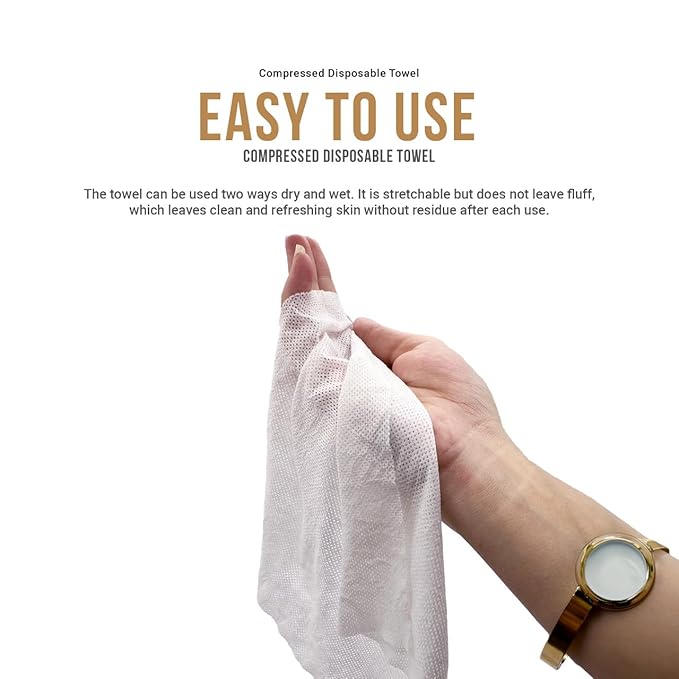ARSHY 100 PCs Compressed Towels, Mini Tablets Disposable Portable Face Towel Cotton Coin Tissue for Travel, Camping, Hiking, Sport, Beauty Salon, Magic towel and Outdoor Activities