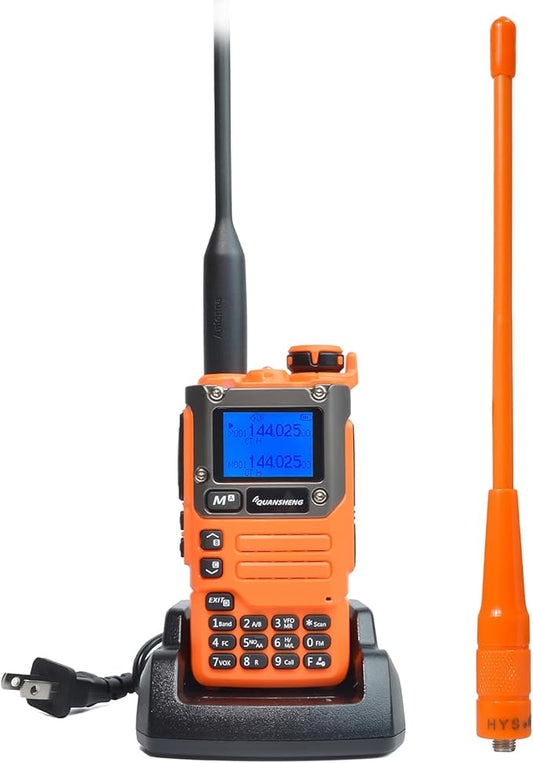 Quansheng Dual Band VHF UHF (TX&RX) Amateur Radio, FM/AM/Air Band Radio(RX), Walkie Talkie with NOAA Weather Alarm Function, VOX, Long Range Handheld Portable Radio for Hiking Camping UV-K5(8)/K6