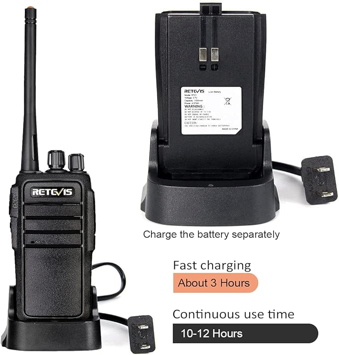 Retevis RT21 Walkie Talkies for Adults, 2 Way Radio Long Range, Two Way Radio Rechargeable, Handheld Radio, Portable, FRS, Durable, Heavy Duty, for Business(4 Pack)
