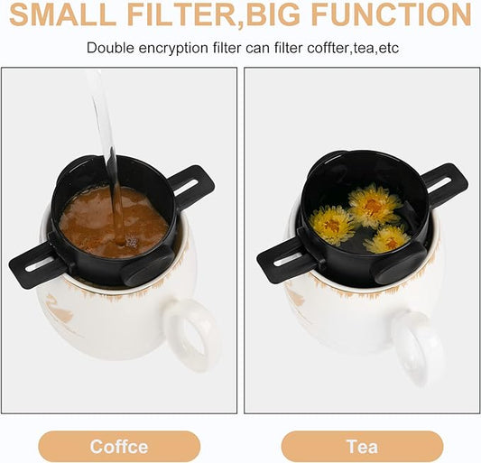 Pour Over Coffee Maker,Portable Stainless Steel Reusable Coffee Filter, Mini Collapsible Paperless Single Serve 1 Cup Coffee Dripper Cup Easy To Clean For Travel Camping