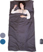 100% Cotton Sleeping Bag Liner with Full Length Zipper on 3 Sides; Single/Double Adult Sleep Sack for Travel & Camping, Multifunctional Travel Sheets (Unzipped 87”x87”) for Hotel, Lightweight