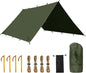 FREE SOLDIER Camping Tarp Waterproof Portable Multifunctional Outdoor Camping Traveling Awning Backpacking Shelter Rain Tarp (Dark Green 13×13ft)