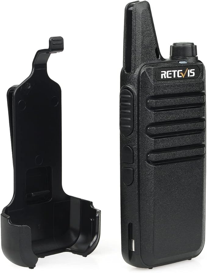 Retevis RT22 Walkie Talkies Mini, Rechargeable Two Way Radio Long Range, 2 Way Radio Small, Portable VOX, for Business Commercial Work School Church Restaurant (20 Pack,Black)