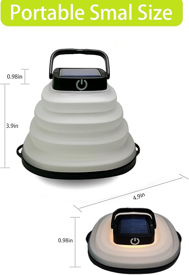 Solar Camping Lantern-Collapsible Camping Essentials,Torch Night Light Tent Lamp,USB Portable Solar Camping Lamp for Emergency ReCharger,Power Outage,Hurricane,Hiking,Backpacking Gear(Black)