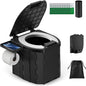 Portable Toilet for Adults & Kids, Foldable Camping Travel Potty with Lid & Paper Holder, Upgrade Water Barrier,Compact Lightweight Design for Car/RV/Hiking/Beach/Camping,450lbs Capacity
