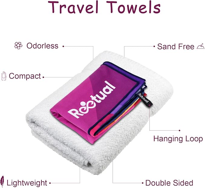 REETUAL Quick Dry Beach Towel, Sandproof Beach Blanket. 70 x 35in Microfiber Beach Towels Large, Lightweight Beach Towel with Compact Beach Towel Storage Bag. Swim Towel, Camping or Backpacking Towel