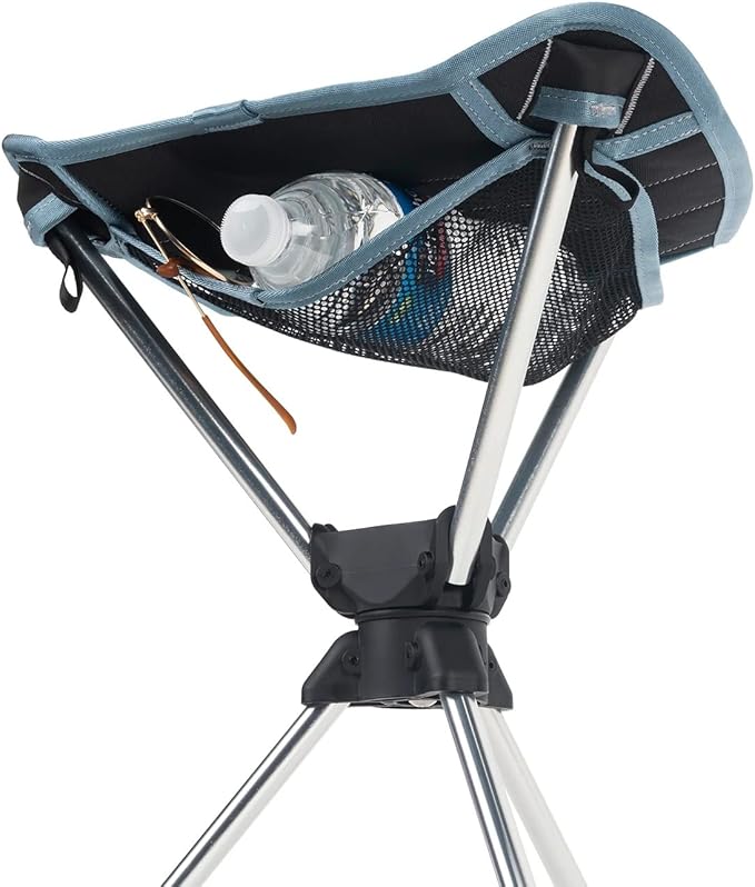 GRAND TRUNK Compass 360° Swivel Camping Stool – Ultra-Light, Foldable & Rotating Travel Chair – Compact & Durable for Outdoors, Hiking, and Fishing – Black