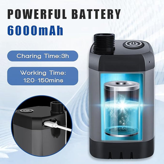 Portable Shower for Camping, [Long-Lasting] 6000mAh Rechargeable Camping Shower with Intelligent LED Display, IPX7 Waterproof Outdoor Shower Kit for Hiking, Travel, Car, Pet