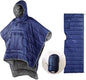 Camp Poncho Sleeping Bag Wearable Hooded Blanket - Envelope Lightweight Thermal Cloak Cape Windproof with Premium Stuff Compression Sack for Backpacking Hiking Hunting Fishing Outdoor Sport