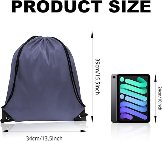 GoodtoU Drawstring Bags, Nylon Backpacks - Drawstring Gym Bags for Sport, Traveling, Team (Grey, 48Pcs)
