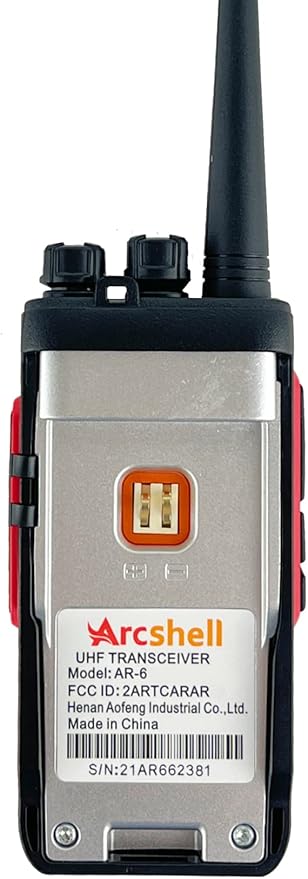 Rechargeable Long Range Two-way Radios with Earpiece 2 Pack Arcshell AR-6 Walkie Talkies Li-ion Battery and Charger included