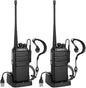 Radioddity GA-2S Long Range Walkie Talkies for Adults UHF Two Way Radio Rechargeable with Micro USB Charging + Air Acoustic Earpiece with Mic, for School Retail Business (2 Pack)