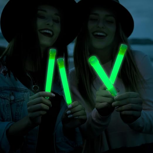Sotiff Bright 6 Inch Large Glow Sticks Bulk Light Stick Green Emergency Glow in The Dark Sticks with 12 Hour Duration for Camping Hiking Outdoor Parties Activities Survival Storms Blackouts(96 Pcs)