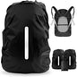 LAMA 2 Pack Waterproof Rain Cover for Backpack, Reflective Rucksack Rain Cover for Anti-dust/Anti-Theft/Bicycling/Hiking/Camping/Traveling/Outdoor Activities (Black, XL)