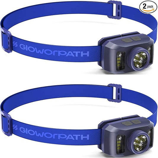 Rechargeable Headlamps Flashlight,1200 Lumens Super Bright LED Head Torches,Sensor Control, 7 Light Settings, IPX5 Waterproof & Lightweight, Ideal for Camping, Running & Hiking Outdoor (2 Pack)