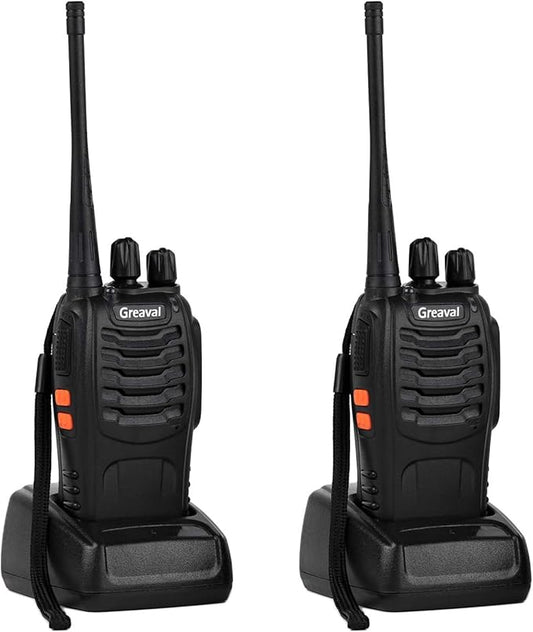 Walkie Talkies Rechargeable Long Range Two-Way Radio with Earpiece,16-Channel UHF Handheld Walky Talky with Flashlight Li-ion Battery and Charger(2 Pack)