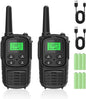 Rechargeable Walkie Talkies,Fvamom Walkies Talkies for Adults with 22 Channels,Long Range Walkie Talkies with NOAA Weather Channels,VOX LCD Display LED Flashlight (Black)