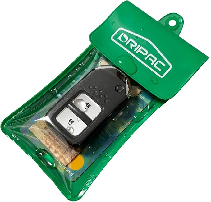 DRIPAC Waterproof Car Key FOB Case Waterproof Wallet Waterproof Holder Pouch For Key ID Badge Credit Card Money（Green）
