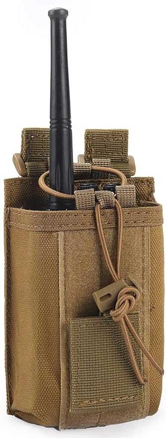 Tactical Radio Pouch - 1000D Tactical Molle Adjustable Two Way Radios Holder Bag Case for Walkie Talkies