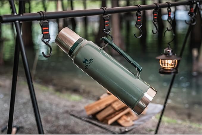 Stanley Classic Legendary Vacuum Bottle 20 oz | Wide Mouth with Leakproof Cup Lid | Keep Drinks Hot or Cold | Packable for Travel | Insulated Stainless Steel Thermos | BPA-Free | Black 2.0