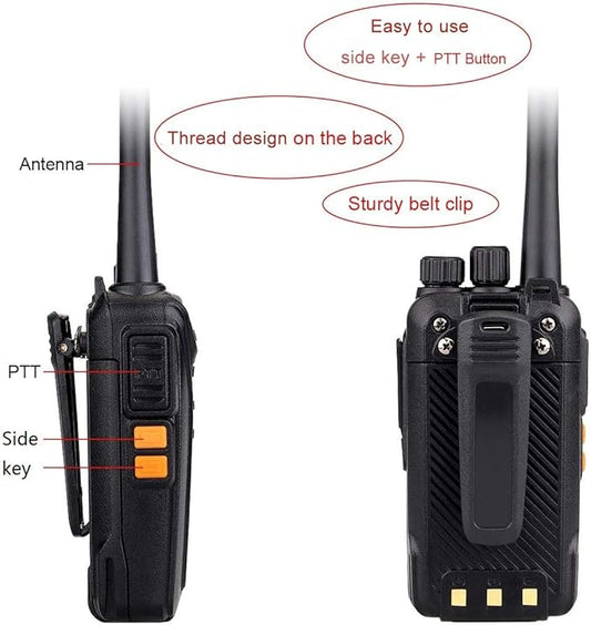 Retevis RT27 2 Way Radio with Earpieces,Walkie Talkies for Adults,1100mAh Battery,VOX Handsfree,Long Range Rechargeable Two Way Radios for Warehouse Retail Restaurant(5 Pack)
