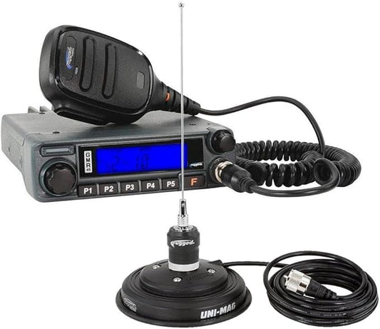 Rugged Radios GMRS 45 Watt Long Range Two Way Mobile Radio Kit for Overlanding Off Road Farming