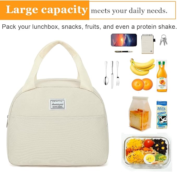 lunch bag women & men, Reusable Insulated Cooler Lunch Box Adult Water Resistant Lunch tote bag for Work Picnic Beach or Travel
