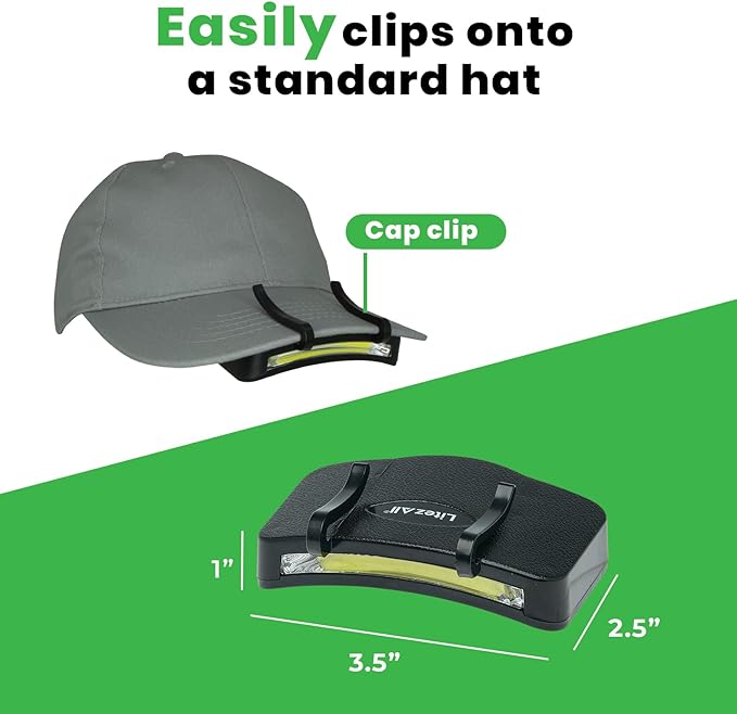 LitezAll LED Cap Light, 300 Lumens Hat Light for Outdoor Activities, Battery Powered and Weather Resistant Hat Lights for Camping, Hiking, and More
