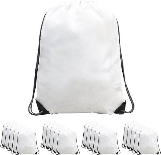 BeeGreen Drawstring Backpack Bags 20,30,50 Packs Reflective String Bags for Gym Sport Trip Cinch Sack DIY for Women Men