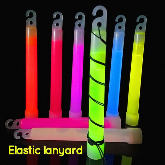 Pack of 6 Neon Colors Glow in The Dark Glow Stick Tubes Fluorescent Light Sticks Bright Glowing Rods for Graduation Party, Camping, New Year’s Eve, 6 inches, 6pcs