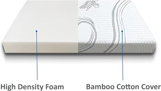 FoamRush 6-Inch Bunk (28" x 75") High Density Foam RV Mattress Replacement with Cotton Cover, Medium Firm, Pressure Relief, Travel Camper Trailer Truck, Made in USA, CertiPUR-US Certified