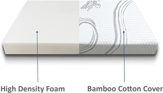 FoamRush 6-Inch Bunk (30" x 72") High Density Foam RV Mattress Replacement with Cotton Cover, Medium Firm, Pressure Relief, Travel Camper Trailer Truck, Made in USA, CertiPUR-US Certified