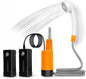 portable outdoor shower, battery driven shower pump, LED lighting, portable shower pump, draws water from a bucket into a stable and gentle shower flow,used for beaches,camping,gardens,hiking,