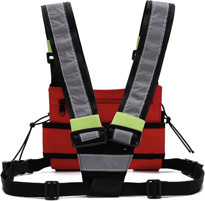 Ousawig Universal Radio Chest Harness Bag Tactical Chest Front Pack Pouch Holster Vest for Two Way Radio Walkie Talkie
