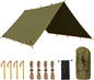 FREE SOLDIER Camping Tarp - Waterproof Portable Multifunctional Outdoor Traveling Awning Backpacking Shelter Rain Tarp (Brown 1313ft)