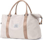 Gym Bag Womens Mens with Wet Pocket, Travel Duffel Bag for Plane, Sport Gym Tote Bags Swimming Yoga, Waterproof Weekend Overnight Carry on Bag Hospital Holdalls，Off White
