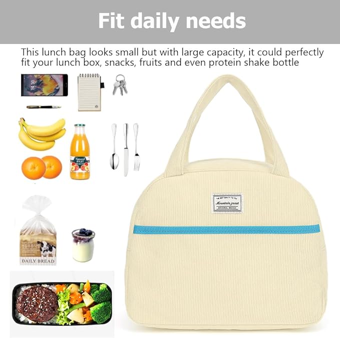 Lunch Bag Reusable Insulated Tote Lunch Bag for Women/Men Cooler Lunch Box Adult Water Resistant Work Picnic Beach or Travel
