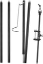 Azarxis Camping Table Folding Lamp Pole, Portable & Lightweight Lantern Light Clip Bracket with Clamp for Picnic, Hiking, Fishing, Backpacking, Traveling, BBQ